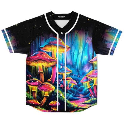 Black Night Glowing Bioluminescent Rave Baseball Jersey
