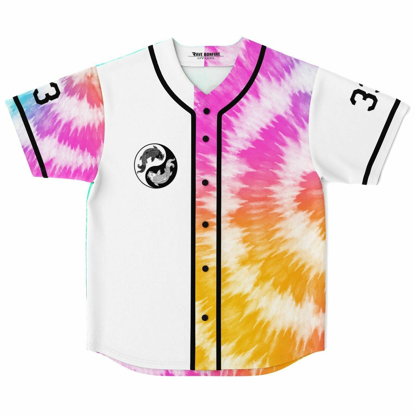 White Half Rave Baseball Jersey