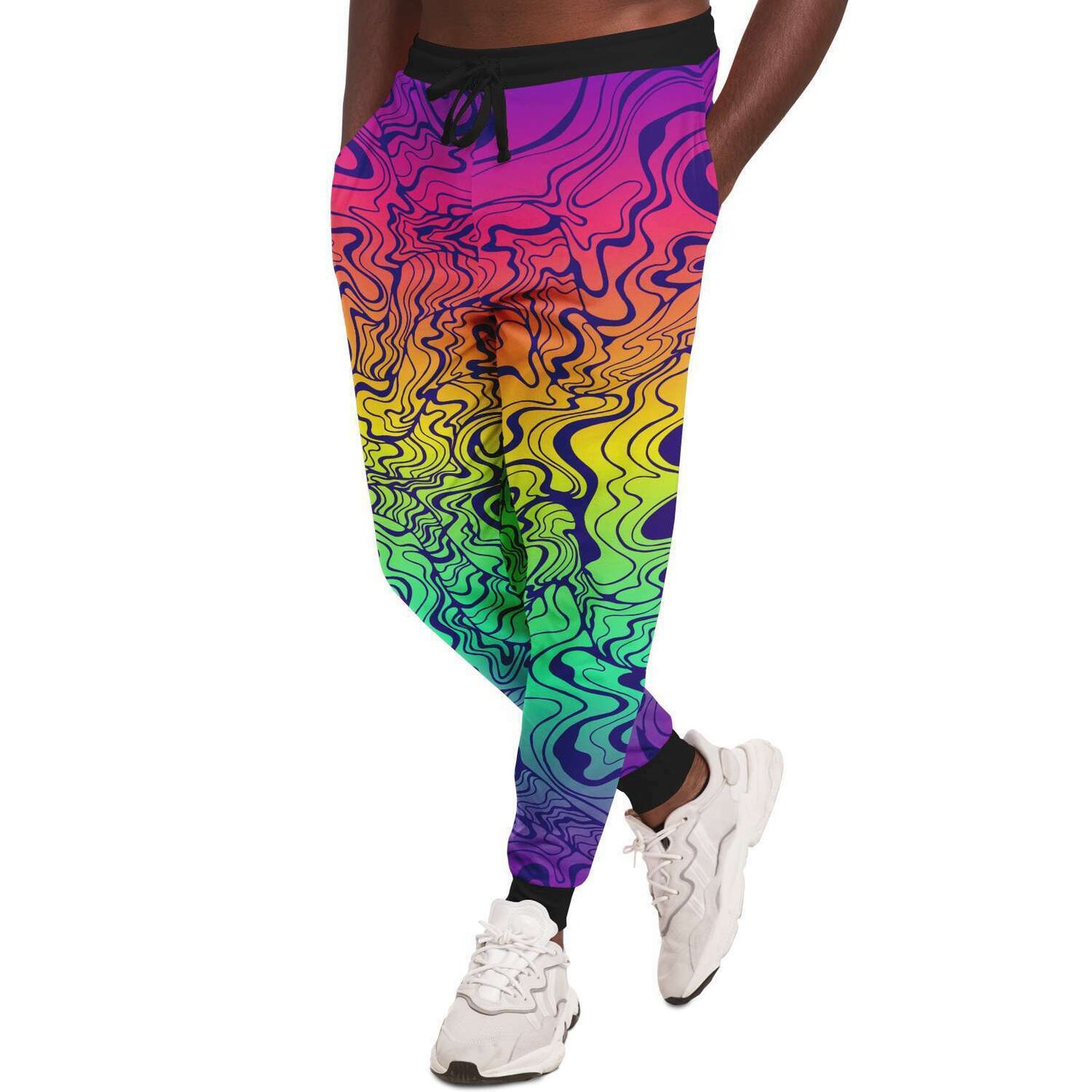 Full Rainbow Trippy Liquid Rave Joggers