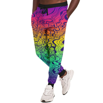 Full Rainbow Trippy Liquid Rave Joggers