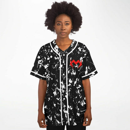 Black White Abstract Paint Rave Baseball Jersey