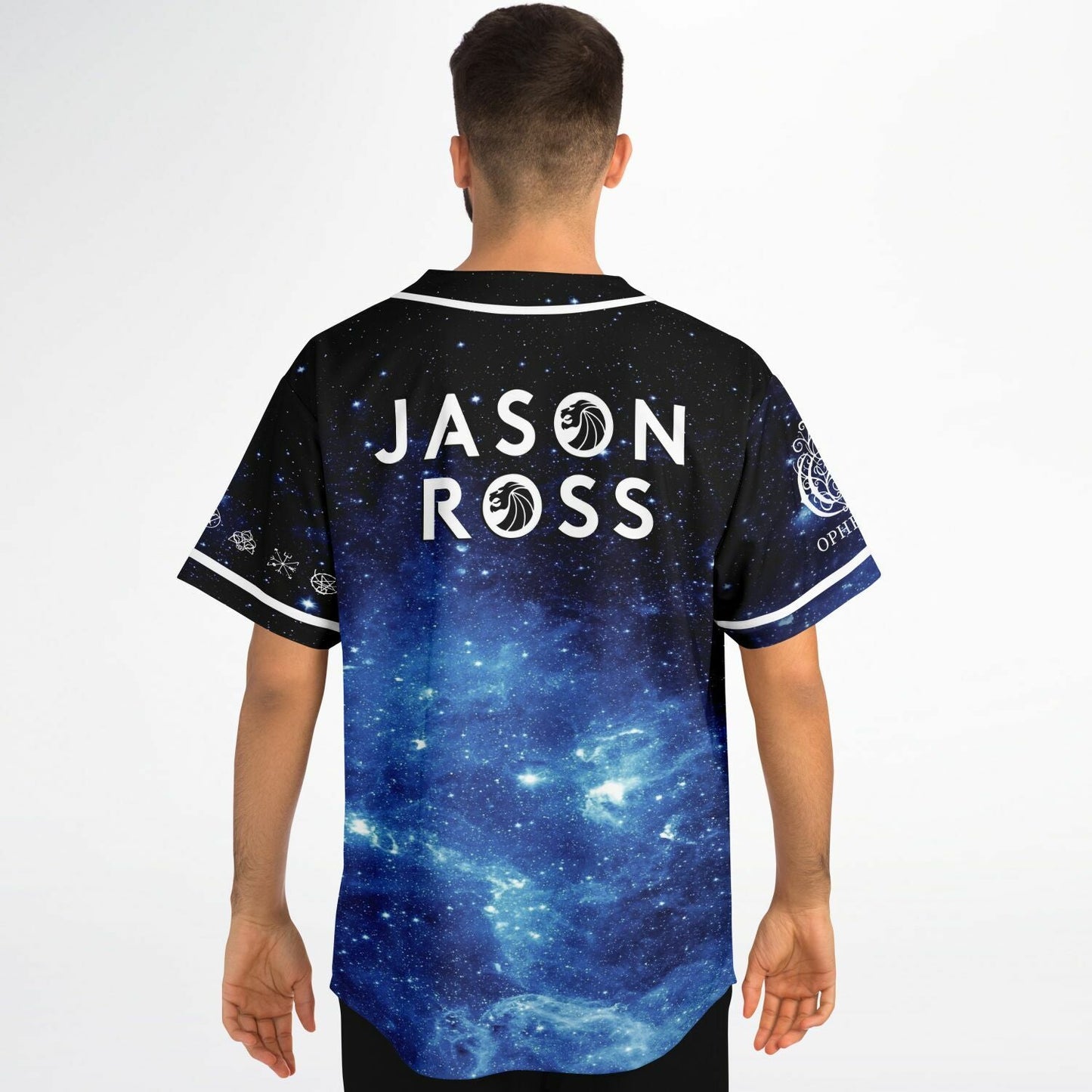 Jason Ross Deep Blue Cosmic Galaxy Rave Baseball Jersey