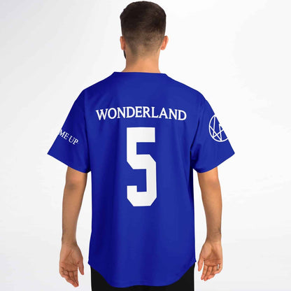 Royal Blue Minimal Text Rave Baseball Jersey