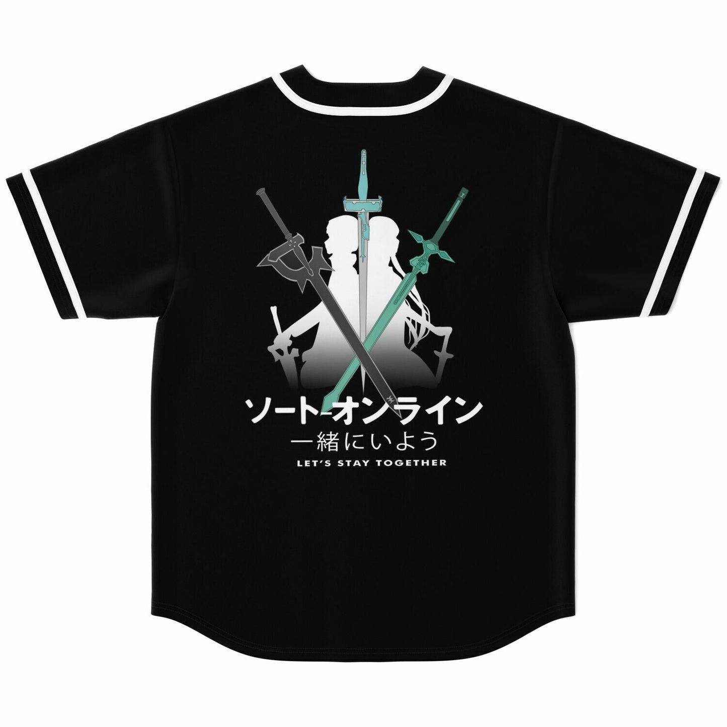 Black Minimal Chest Rave Baseball Jersey