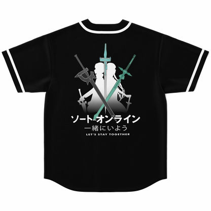 Black Minimal Chest Rave Baseball Jersey