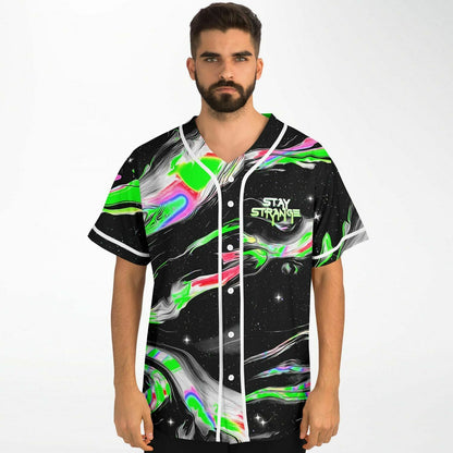 Liquid Stranger Black Marbled Rave Baseball Jersey