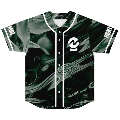 Dark Green Circular Logo Rave Baseball Jersey