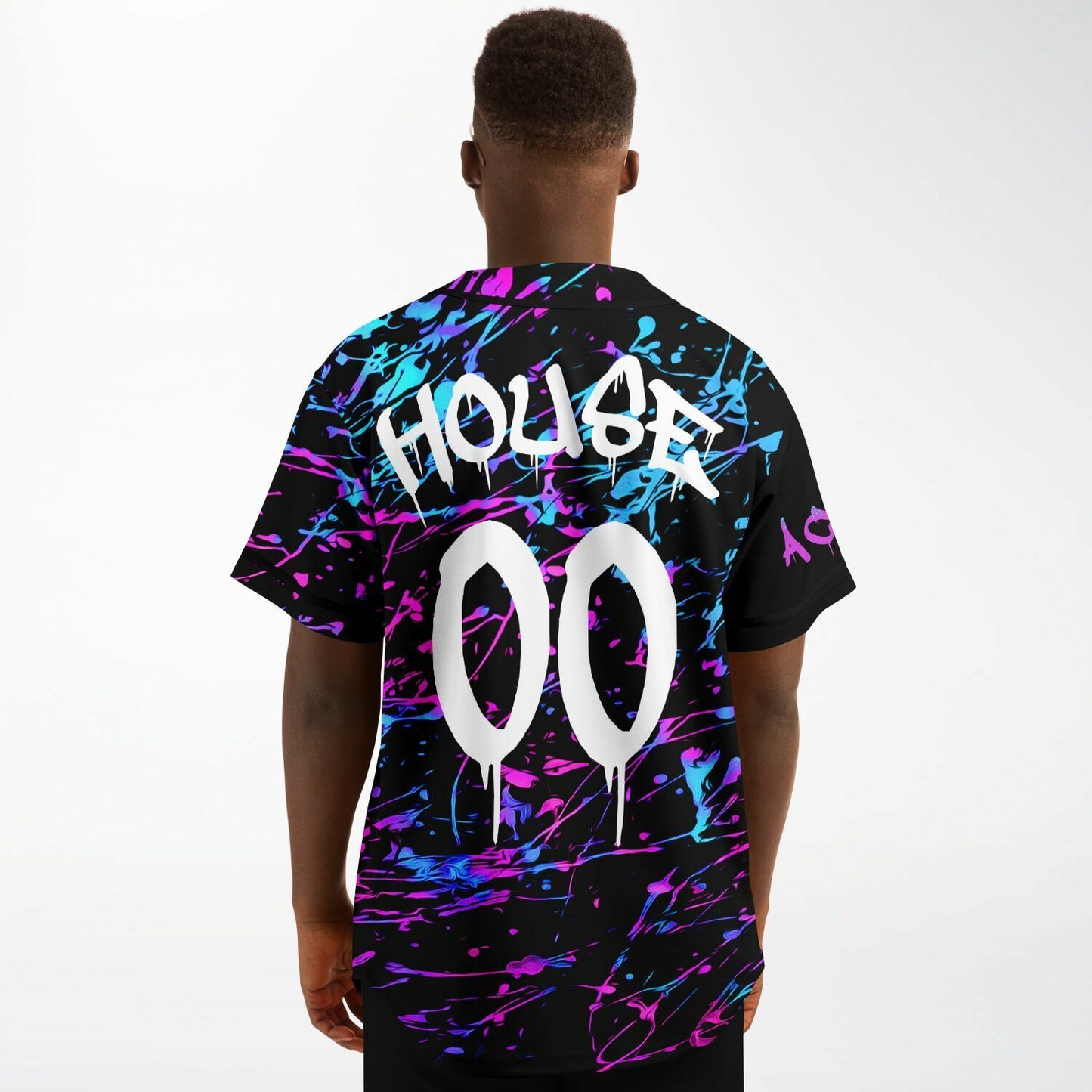 Black Splatter Rave Baseball Jersey
