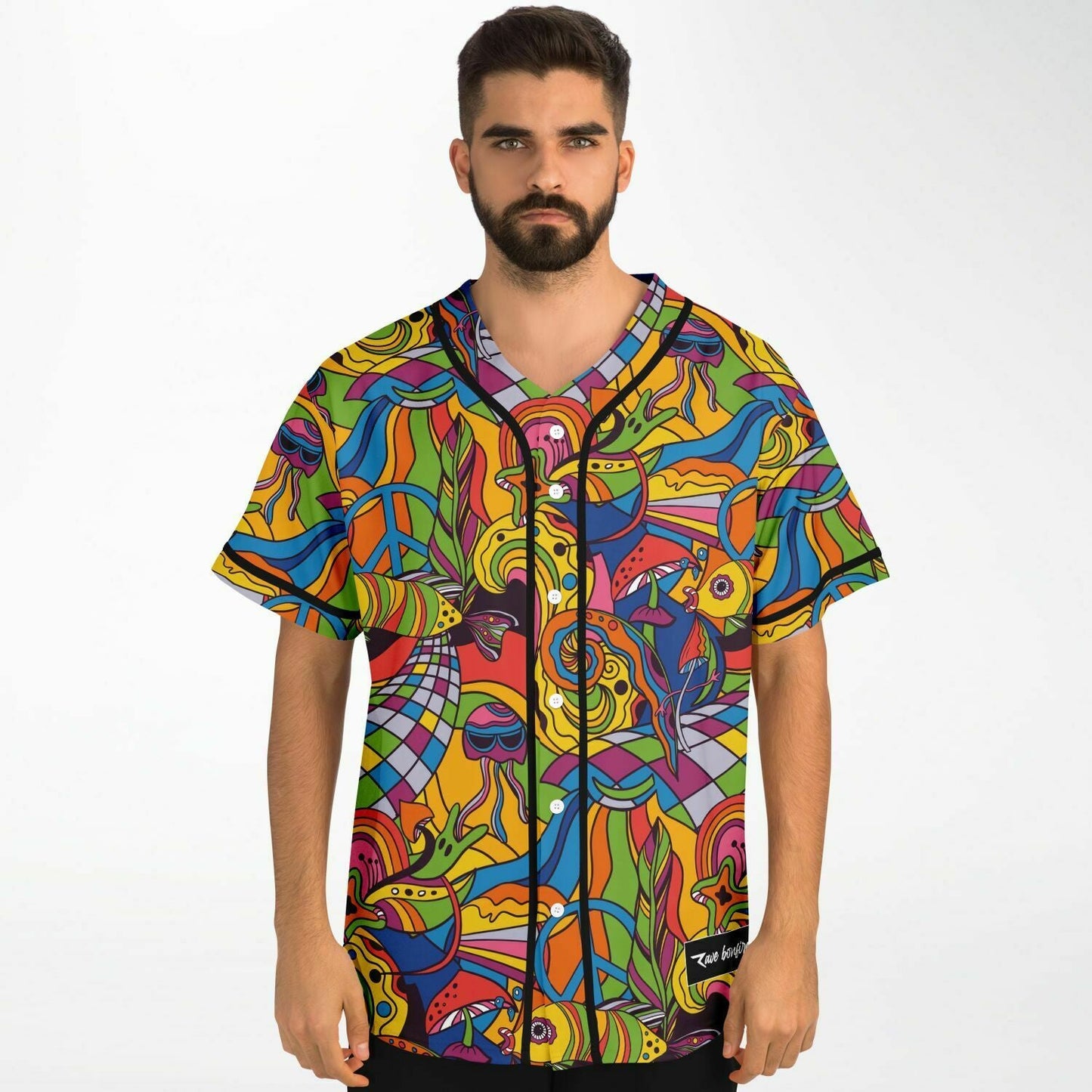 Rainbow — 60S Psychedelic Rave Baseball Jersey