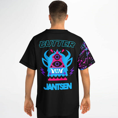 Jantsen Black Neon Paint Rave Baseball Jersey