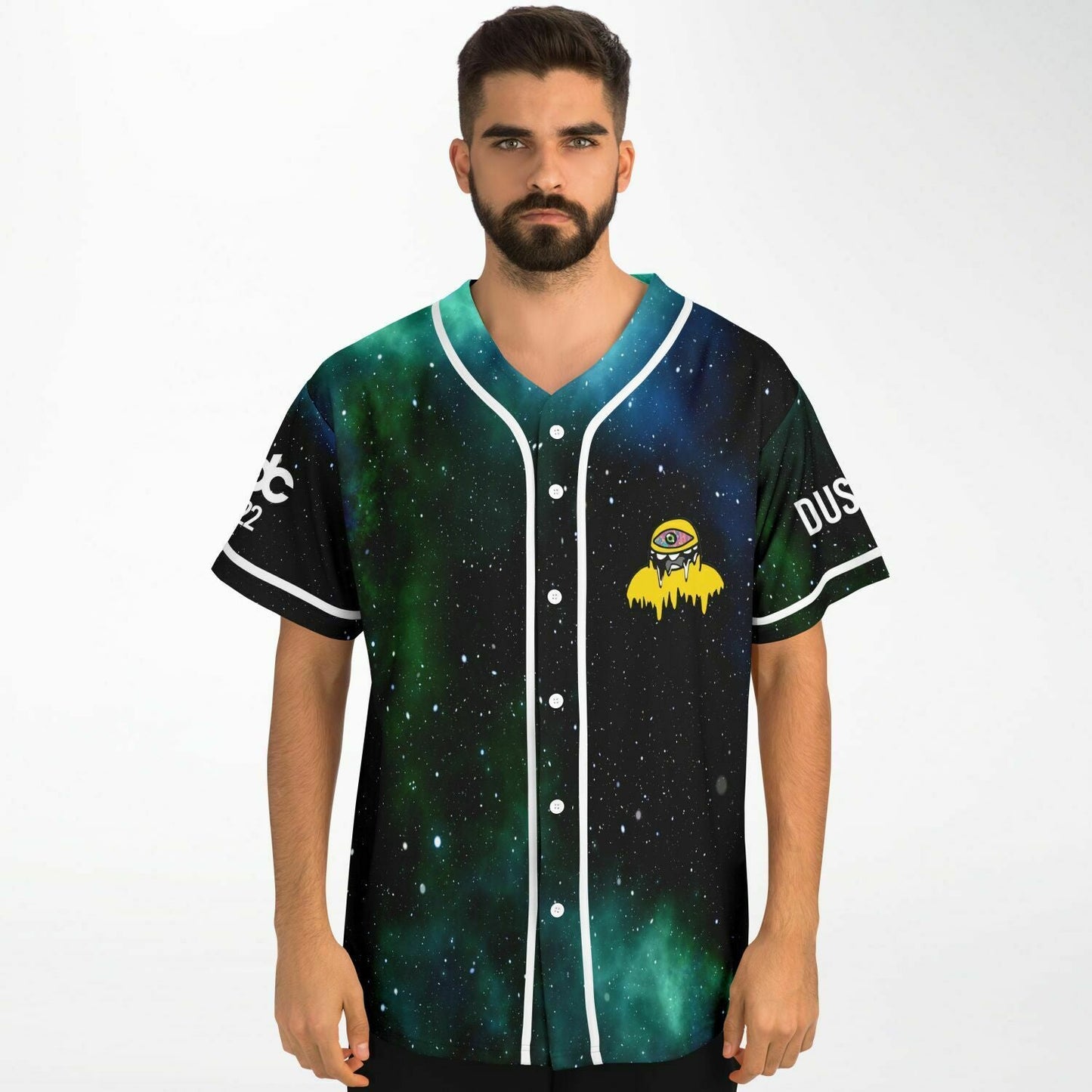 Subtronics Deep Green Cosmic Galaxy Rave Baseball Jersey