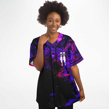 Purple Liquid Marbled Rave Baseball Jersey