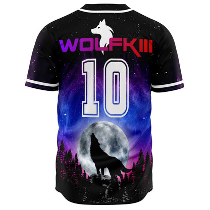 Wolfkiii Black Starry Galaxy Rave Baseball Jersey