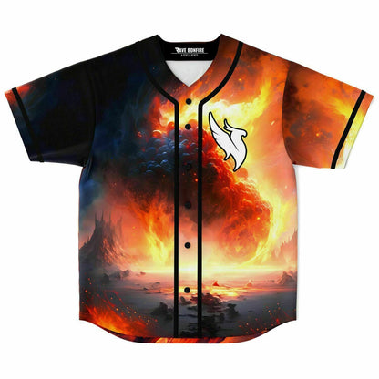 Illenium Fiery Orange Flaming Apocalyptic Rave Baseball Jersey