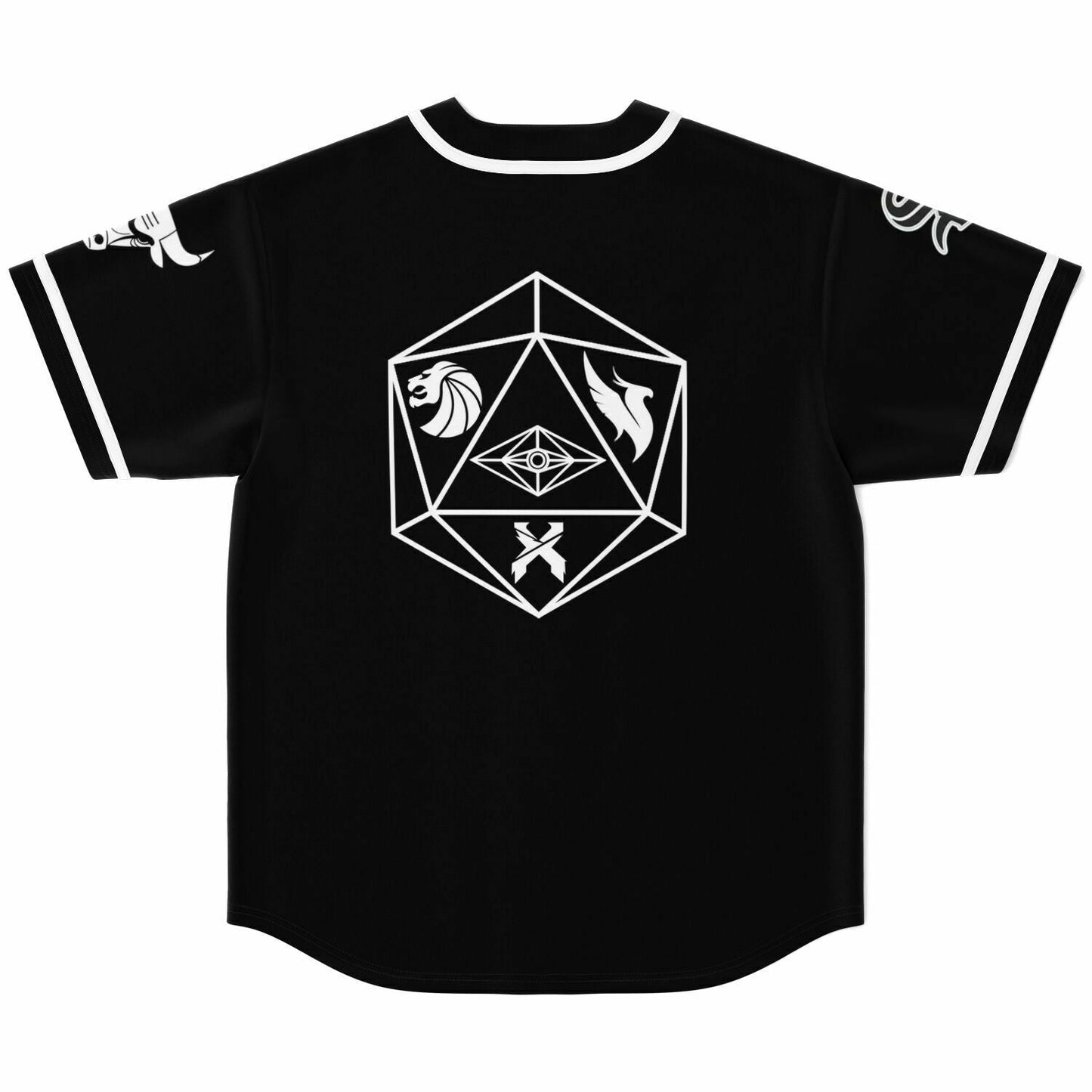 Black White Geometric Rave Baseball Jersey