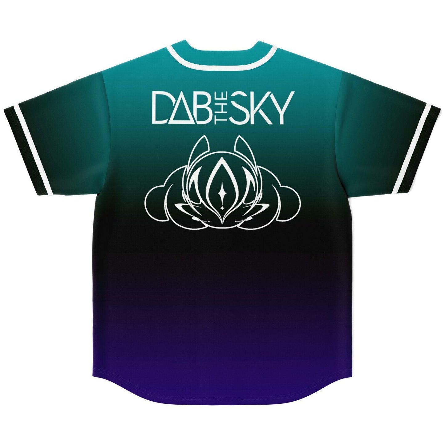 Dab The Sky Teal Black Symmetrical Winged Rave Baseball Jersey
