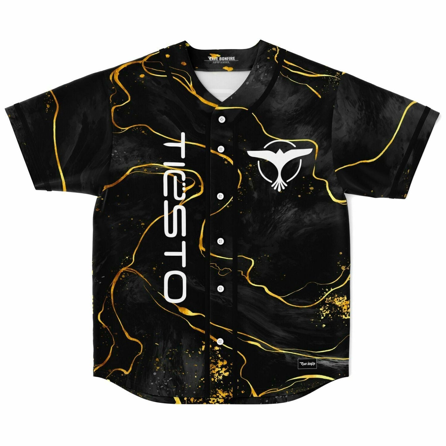 Tiësto Black Gold Marble Rave Baseball Jersey