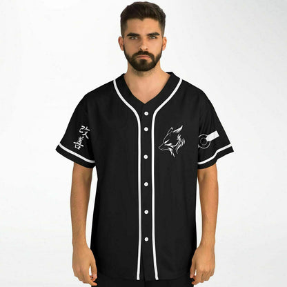 Black White Line Rave Baseball Jersey