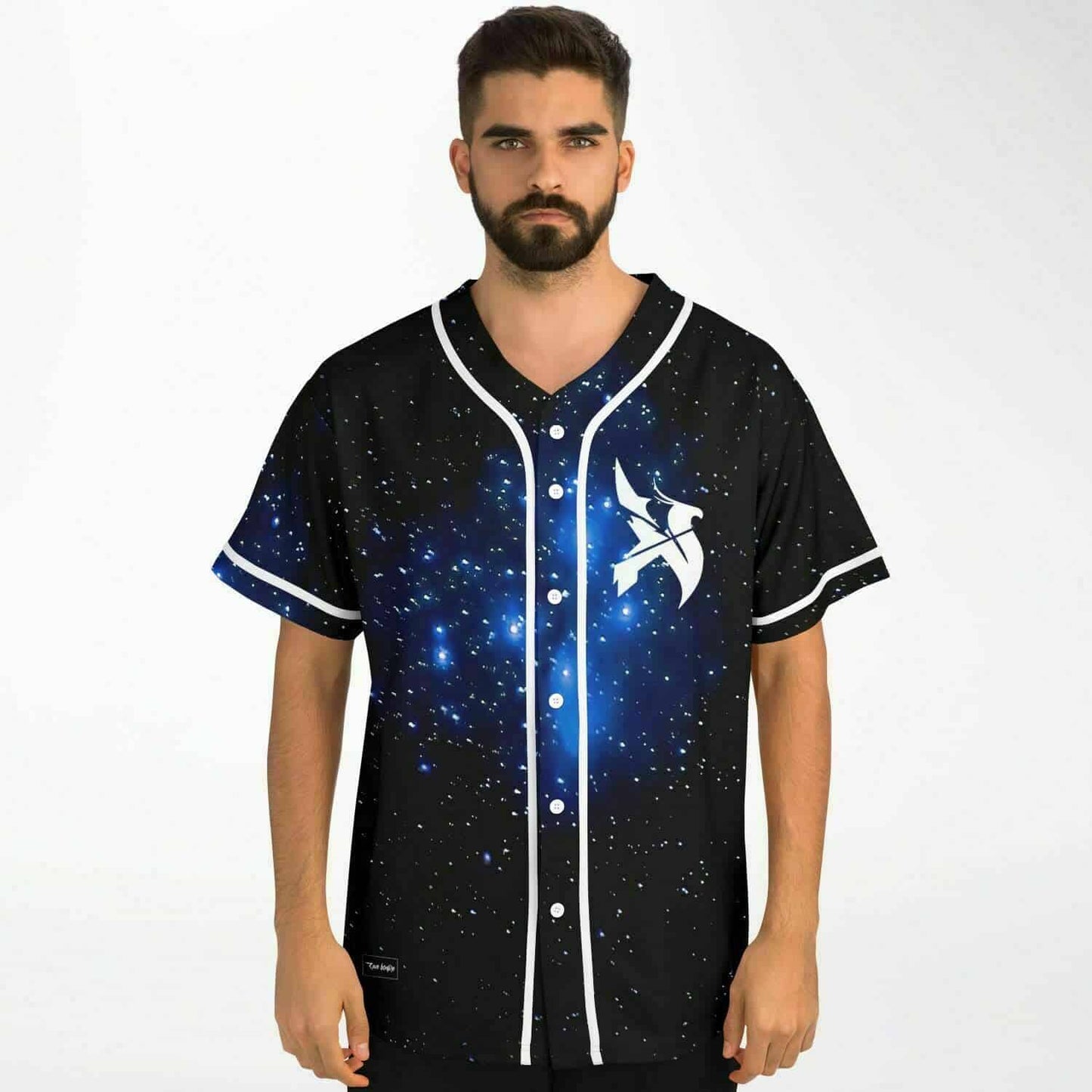 Black Cosmic Starfield Rave Baseball Jersey