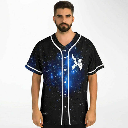 Black Cosmic Starfield Rave Baseball Jersey