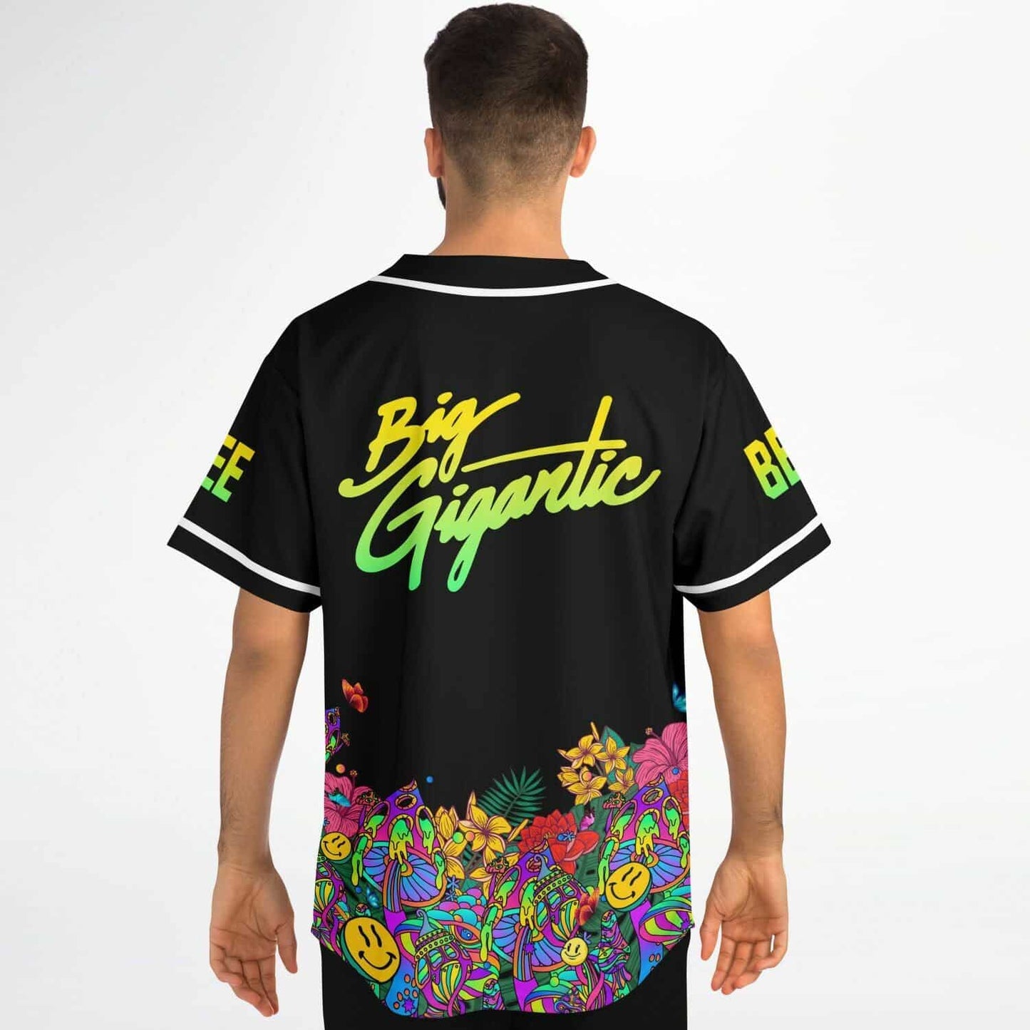 Big Gigantic Black Body Dense Psychedelic Rave Baseball Jersey
