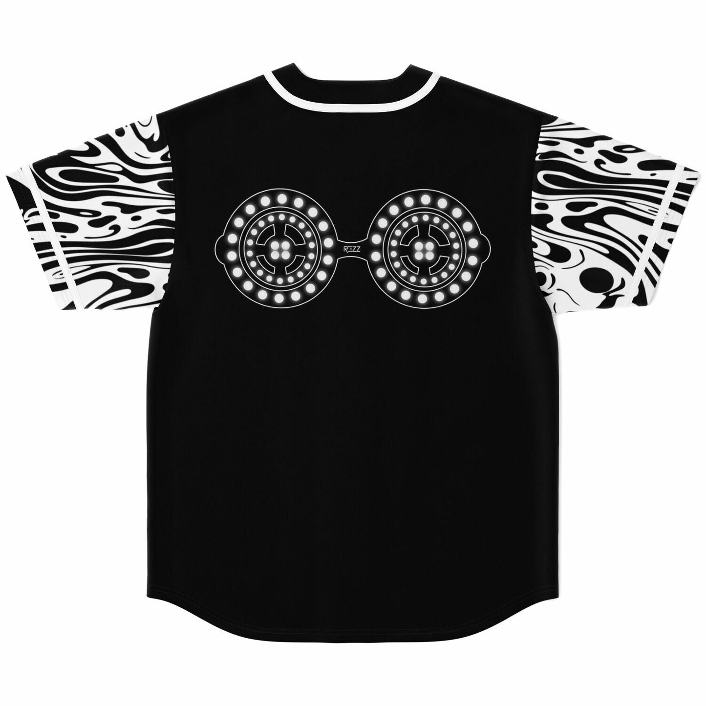 Black Body Outlined Open Rave Baseball Jersey