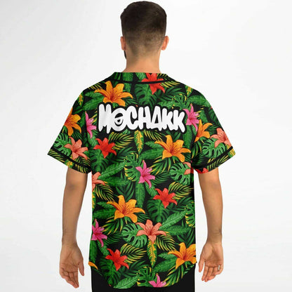 Mochakk Green Tropical Jungle Leaves Rave Baseball Jersey