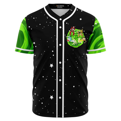 Black Green Portal Rave Baseball Jersey