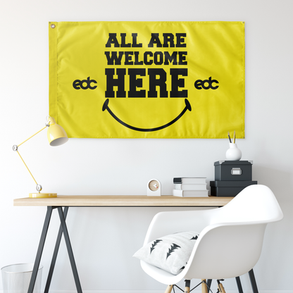 EDC Bright Yellow Bold Slab Rave Flag