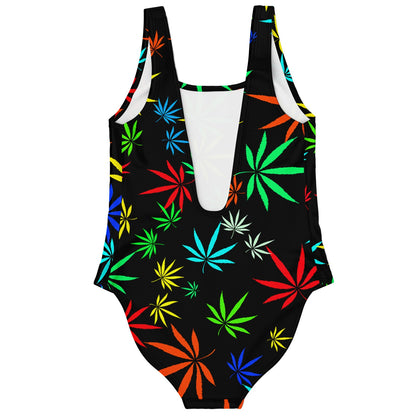 Black Cannabis Rave Swimsuit