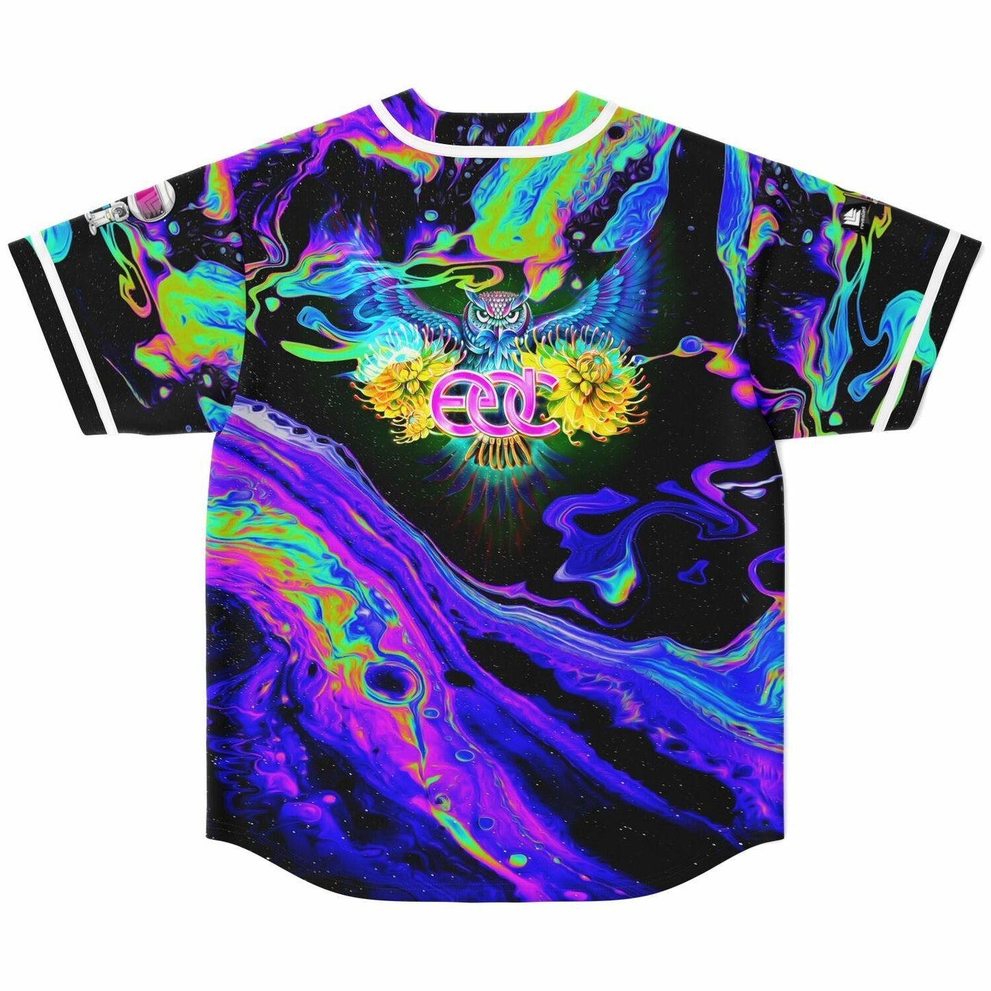 Hardwell Black Holographic Oil Rave Baseball Jersey