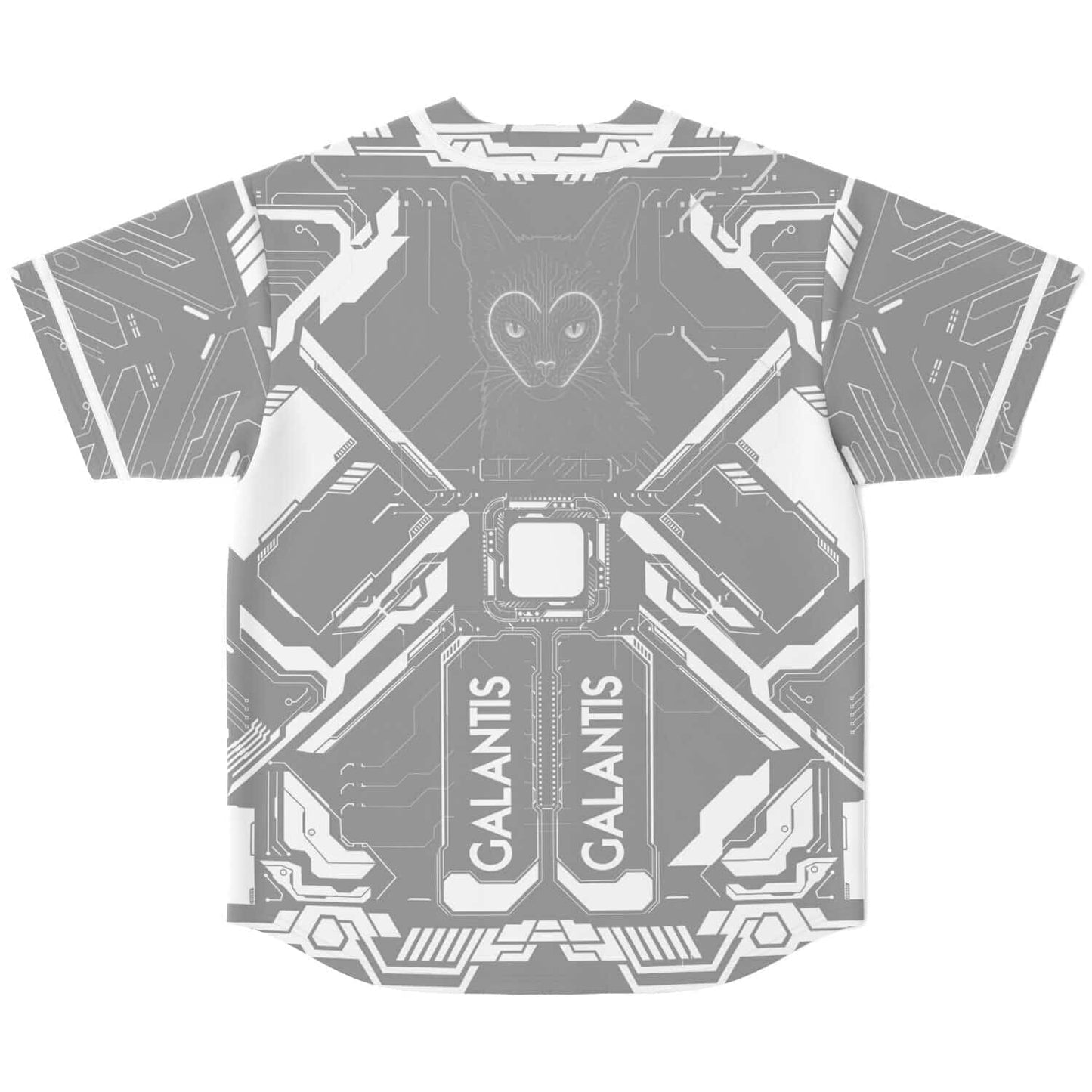 Galantis Gray White Futuristic Circuit Rave Baseball Jersey
