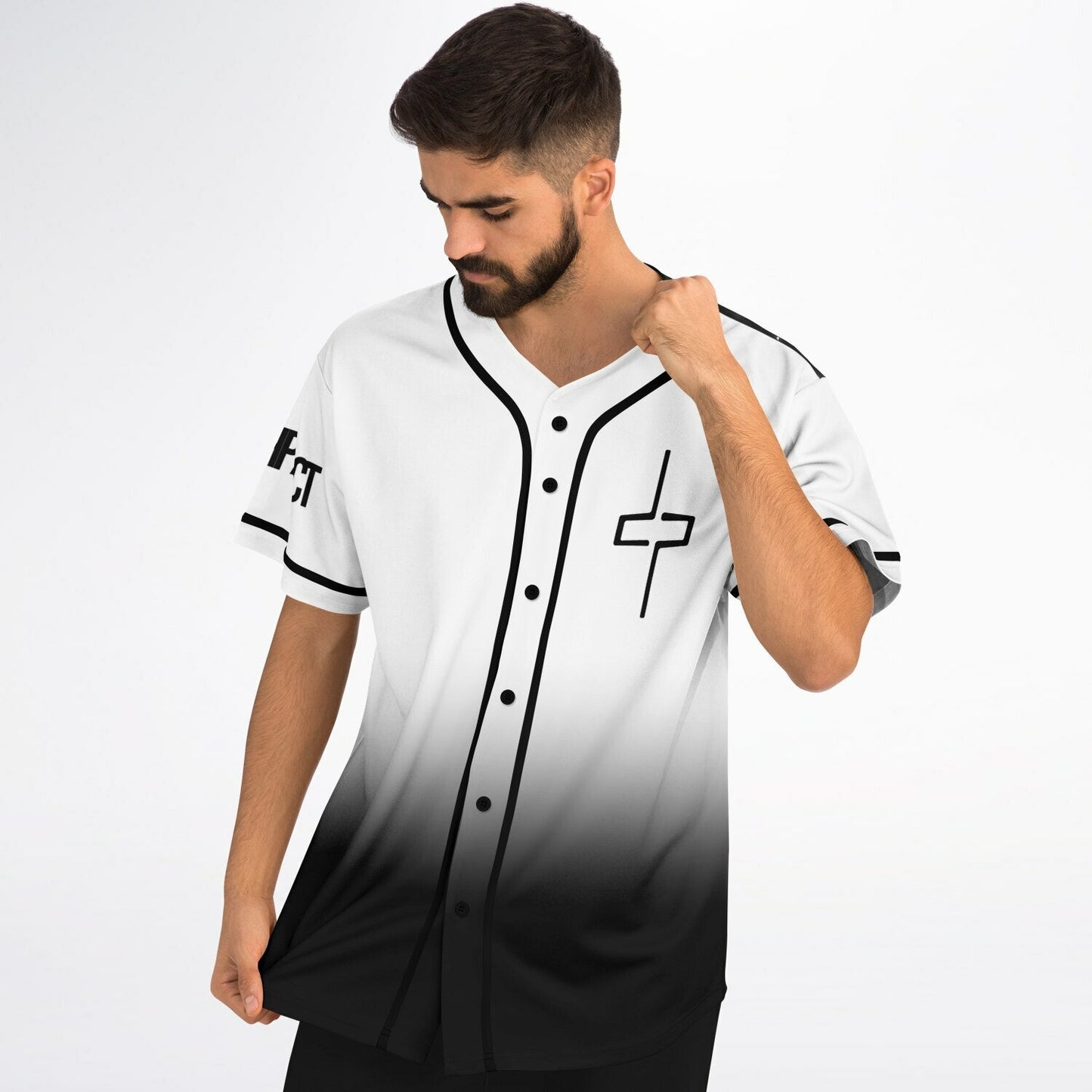 Deathpact Black White Hooded Figure Rave Baseball Jersey