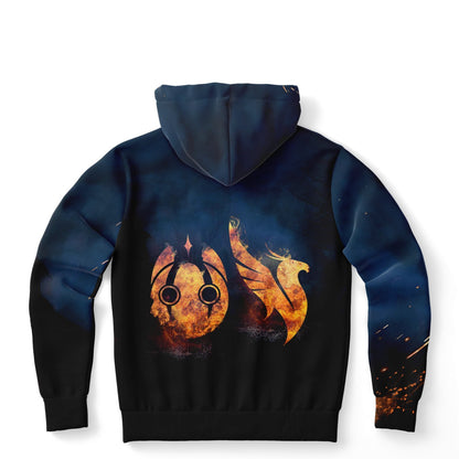 Flaming Heart Navy Ember Rave Hoodie