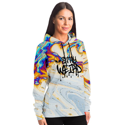 Stay Weird Rainbow Oil Slick Rave Hoodie