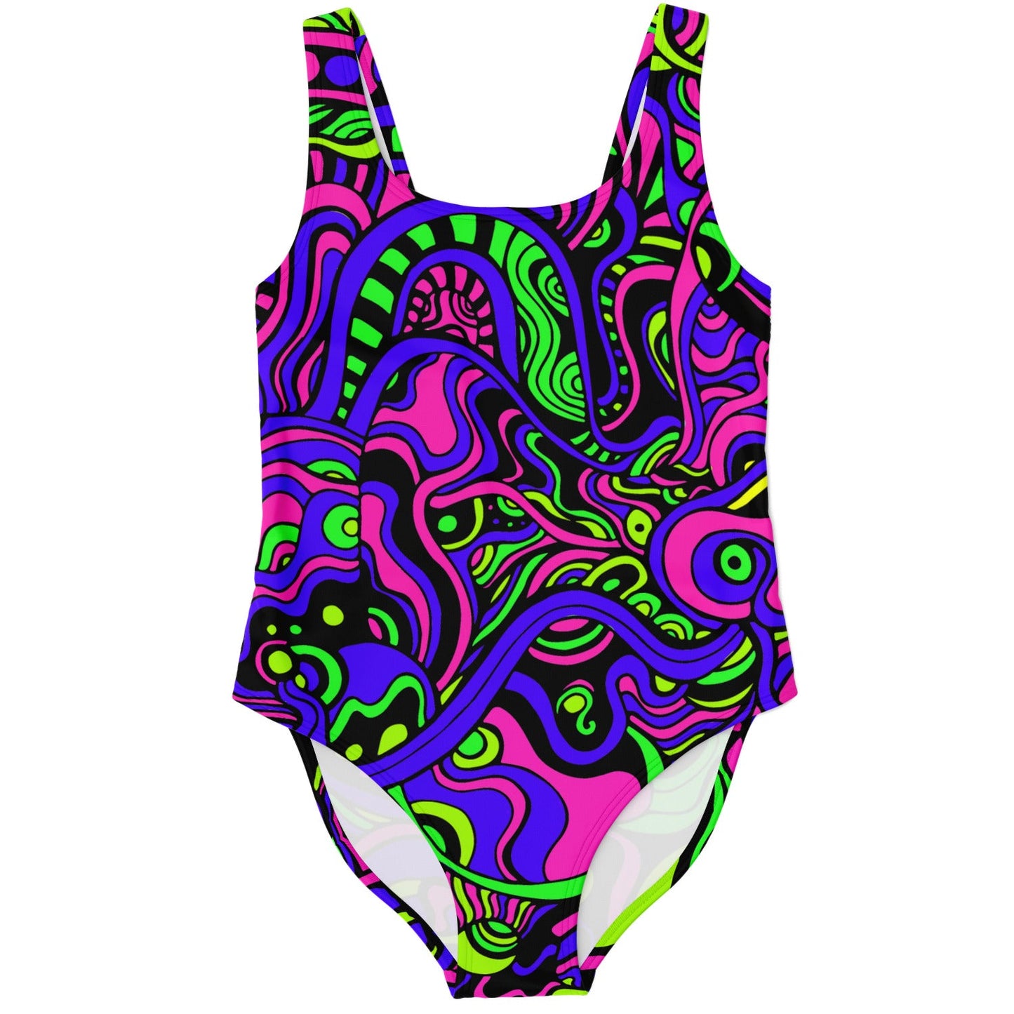 Neon Purple Swirling Liquid Rave Swimsuit