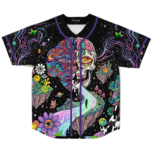 Black Psychedelic Melting Rave Baseball Jersey