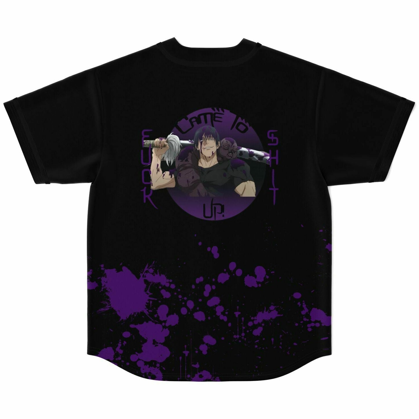 EDC Black Purple Paint Rave Baseball Jersey