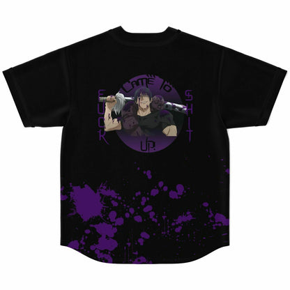 EDC Black Purple Paint Rave Baseball Jersey