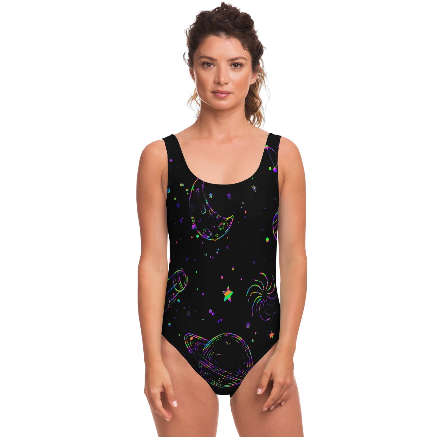 Black Outer Space Rave Swimsuit