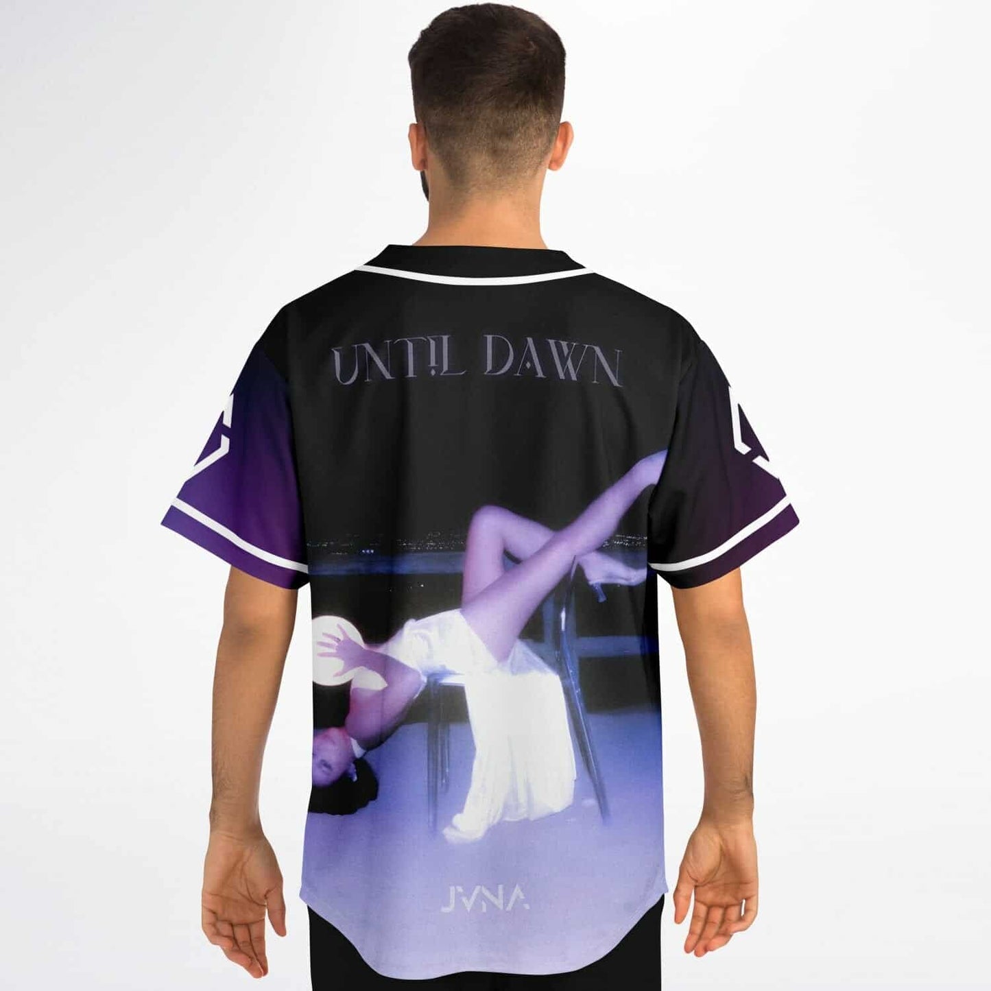 JVNA Purple Blue Minimal Gradient Rave Baseball Jersey