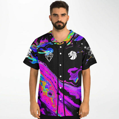 TroyBoi Black Psychedelic Liquid Rave Baseball Jersey
