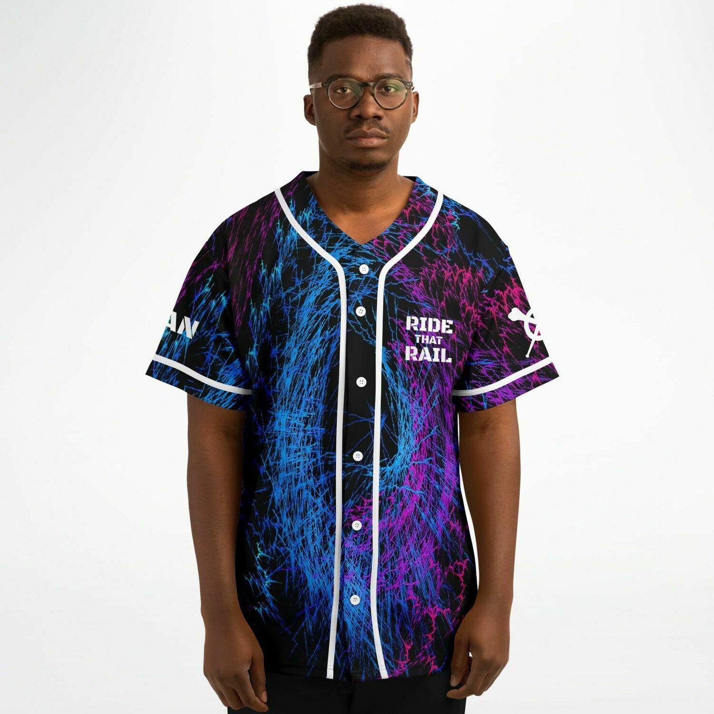 Kayzo Black Swirling Neon Rave Baseball Jersey
