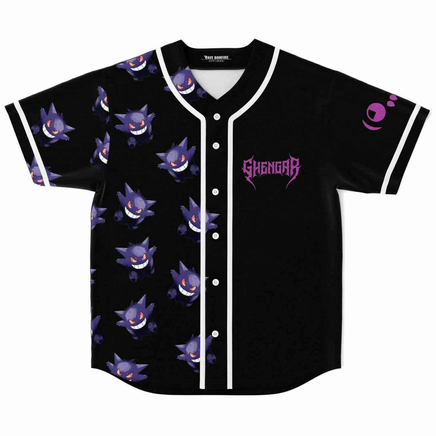 Black Repeating Purple Rave Baseball Jersey