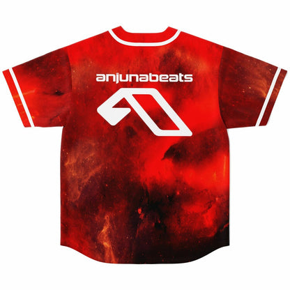 Anjunabeats Deep Red Cosmic Nebula Rave Baseball Jersey