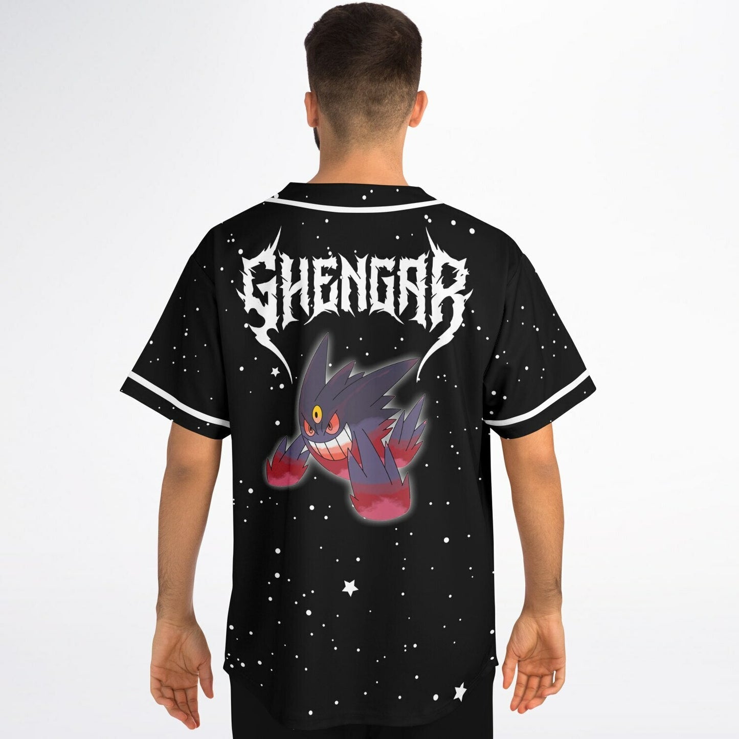 Black Starry Night Rave Baseball Jersey