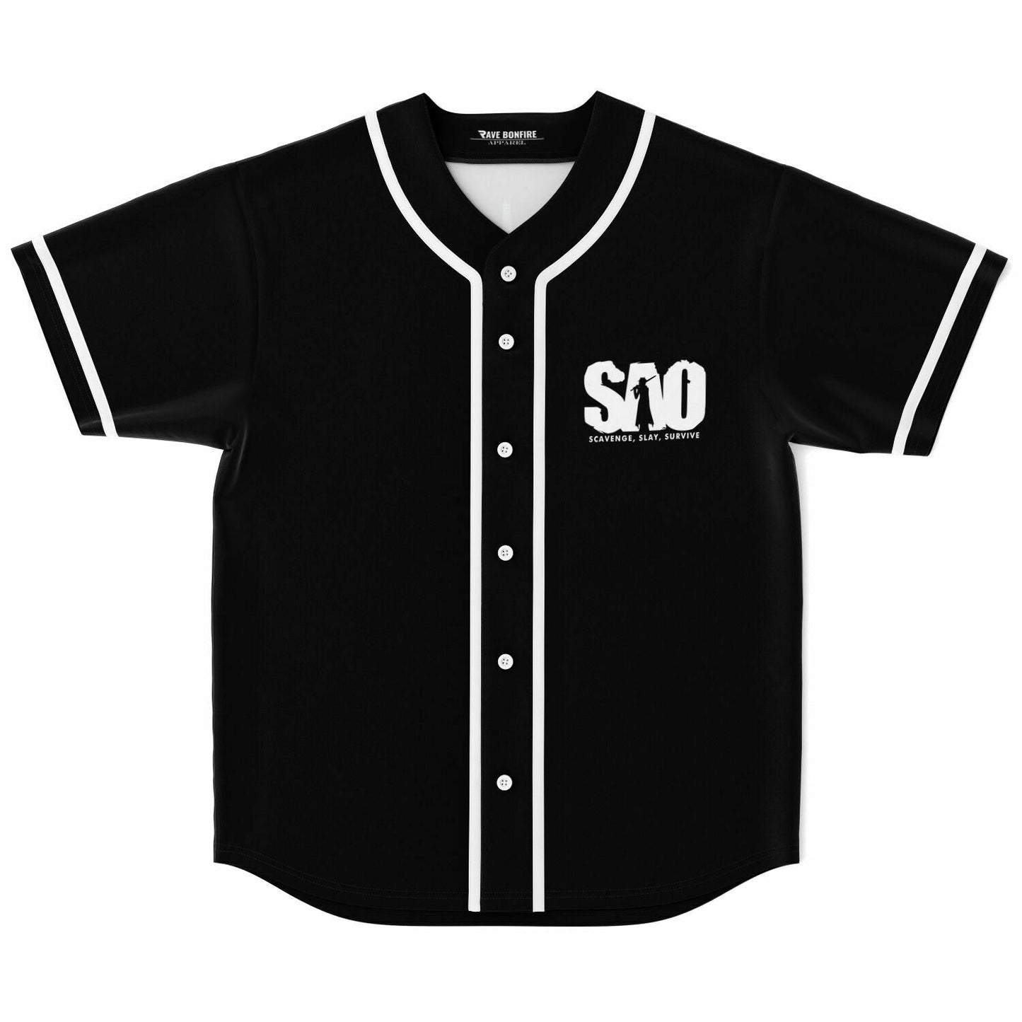 Black Minimal Chest Rave Baseball Jersey