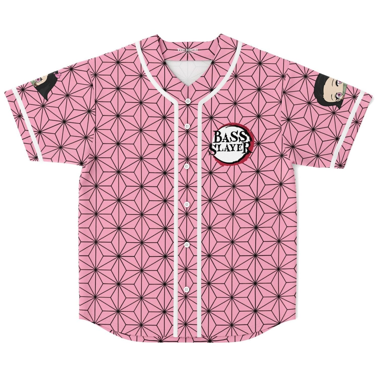 Pink Asanoha Rave Baseball Jersey