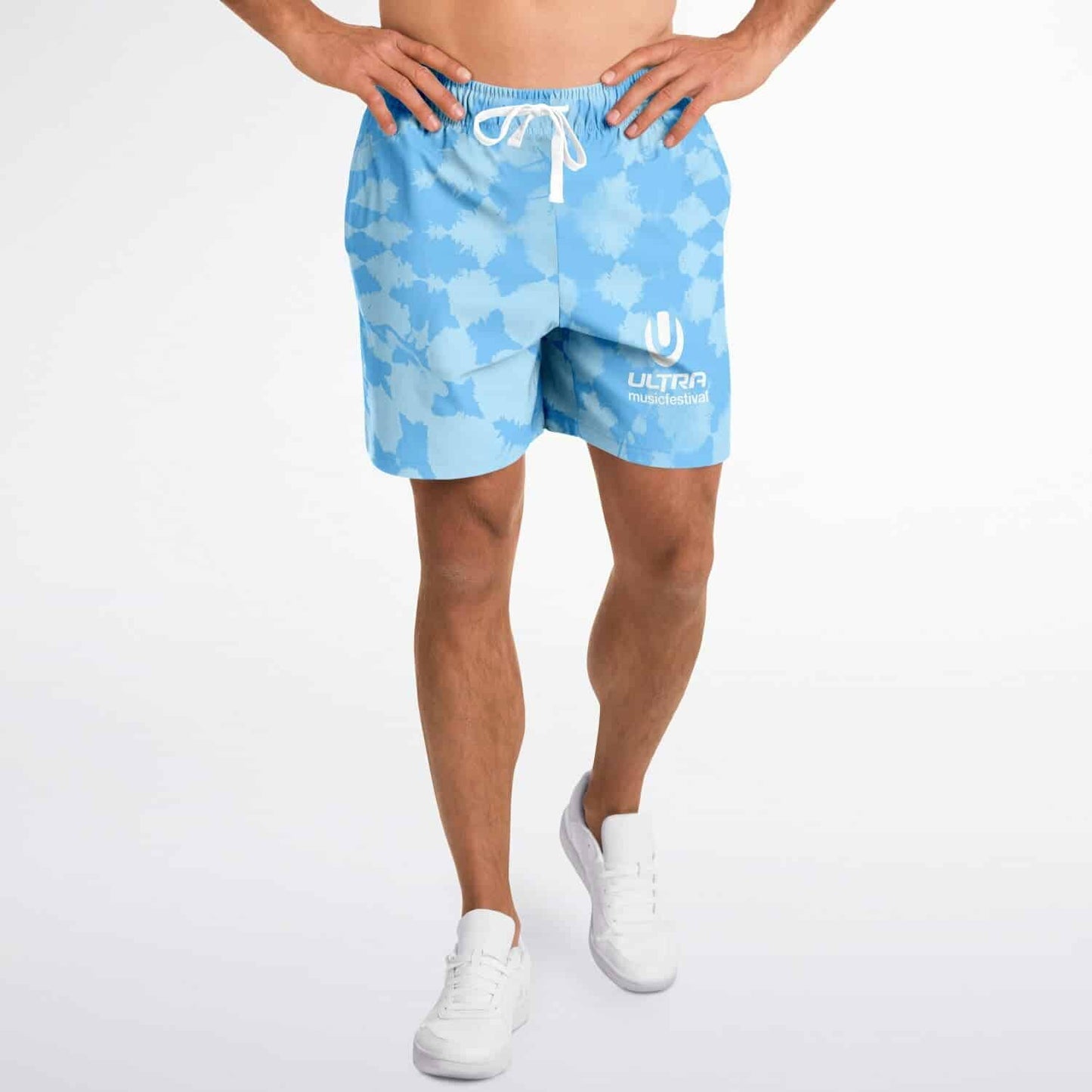 Ultra Music Festival Sky Blue Cloud Like Rave Swim Trunks