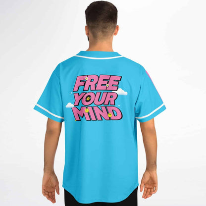 Split Pink Slogan Text Rave Baseball Jersey